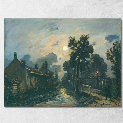 Una Strada A Delft In Serata Johan Barthold Jongkind jbj71 quadro stampato su tela