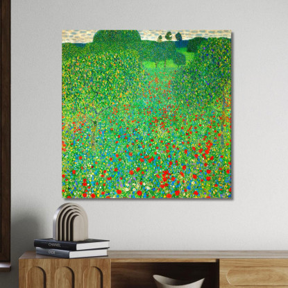 Campo Di Papaveri Gustav Klimt kg44 quadro stampato su tela