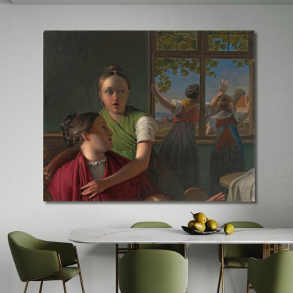 Quattro Ragazze In Una Stanza Johann Peter Krafft jpk51 quadro stampato su tela
