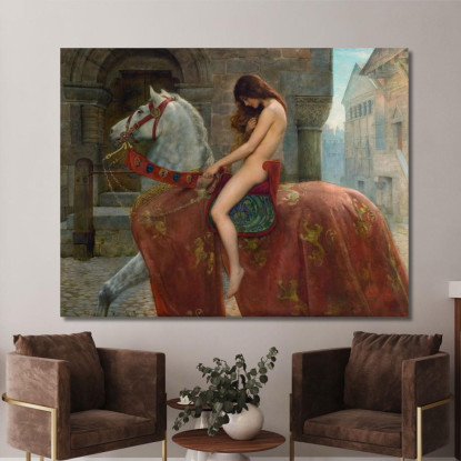 Lady Godiva John Collier jcl6 quadro stampato su tela