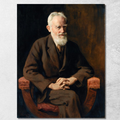 Ritratto Di George Bernard Shaw 1856-1950 Drammaturgo John Collier jcl15 quadro stampato su tela