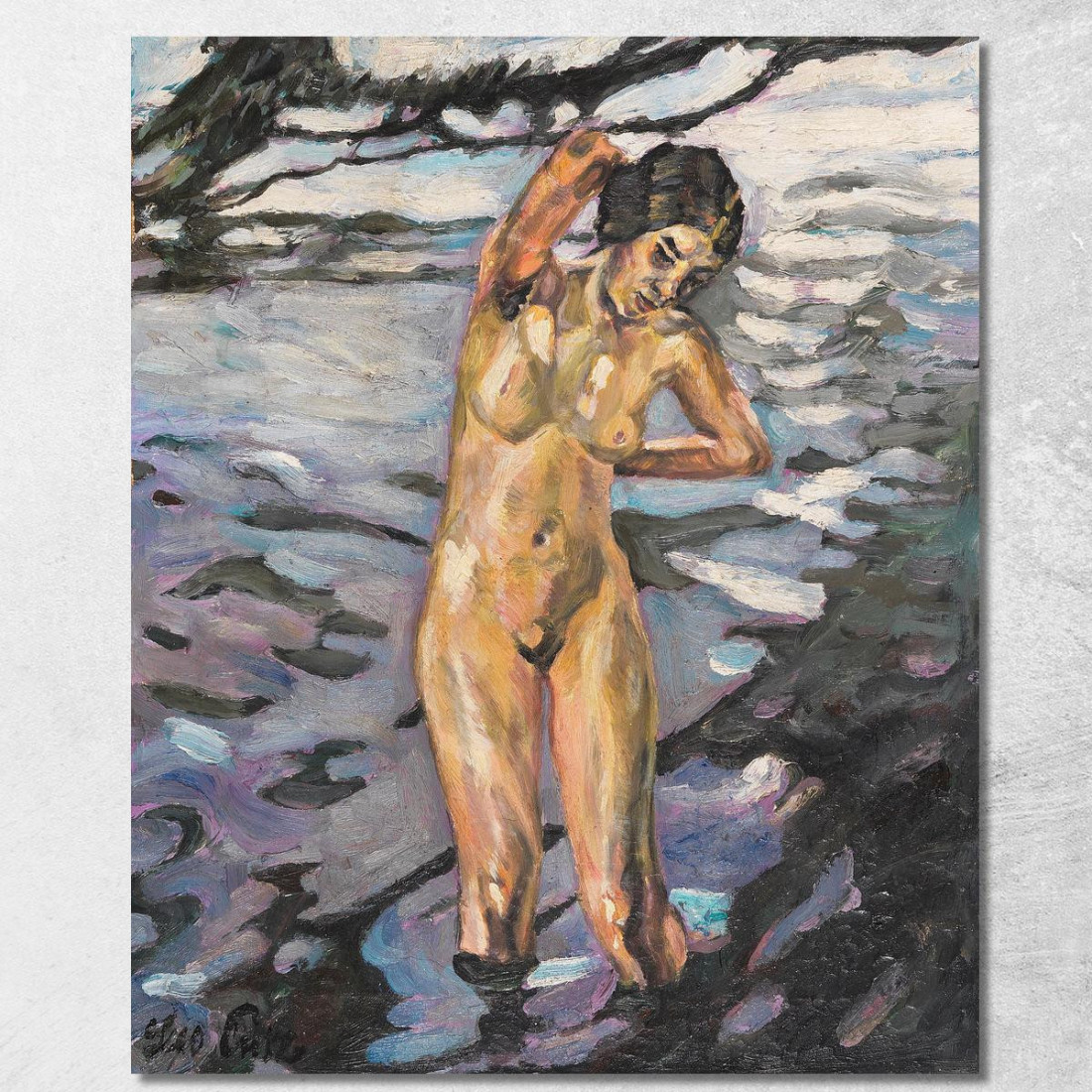 Fare Il Bagno In Piedi Nudo Femminile Leo Putz lpz5 quadro stampato su tela