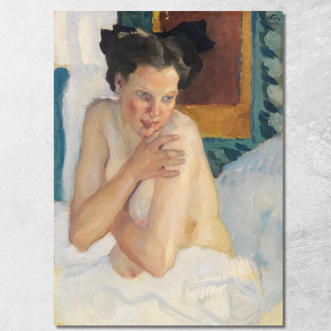 Risveglio Seduto Seminudo Leo Putz lpz13 quadro stampato su tela