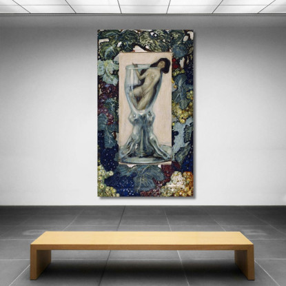 Ragazza Nel Bicchiere Leo Putz lpz37 quadro stampato su tela