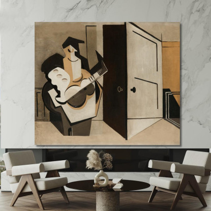 Musicista In Un Interno Louis Marcoussis lmr17 quadro stampato su tela