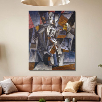 Il Musicista Louis Marcoussis lmr38 quadro stampato su tela