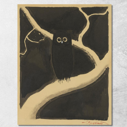 Il Gufo Léon Spilliaert lsp32 quadro stampato su tela