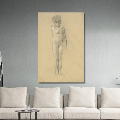 Nudo Di Una Bambina Gustav Klimt kg77 quadro stampato su tela