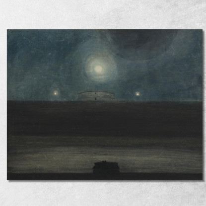 Spiaggia Con La Luna Léon Spilliaert lsp108 quadro stampato su tela