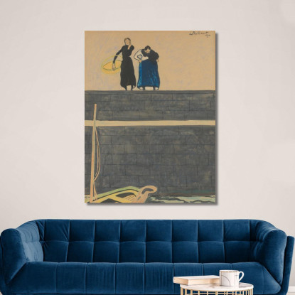 Le Mogli Dei Pescatori Sulla Banchina Léon Spilliaert lsp112 quadro stampato su tela
