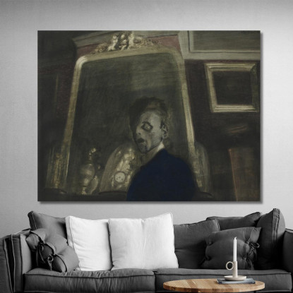 Autoritratto Con Specchio Léon Spilliaert lsp114 quadro stampato su tela