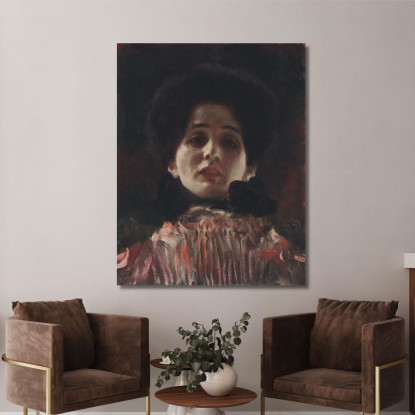 Lady En Face Con Abito Plissettato Gustav Klimt kg86 quadro stampato su tela