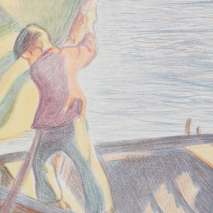 Ragazzo E Vela 2 Magnus Enckell mek8 quadro stampato su tela