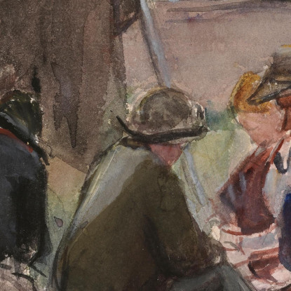 Pescatori In Riva Al Mare Magnus Enckell mek17 quadro stampato su tela