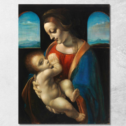 Madonna Litta Copy After Leonardo Da Vinci Magnus Enckell mek36 quadro stampato su tela