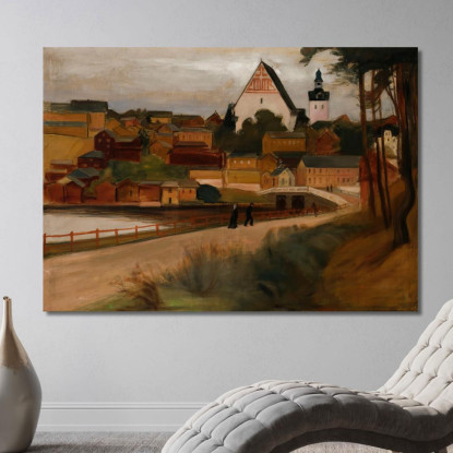 Vista Da Porvoo Magnus Enckell mek47 quadro stampato su tela