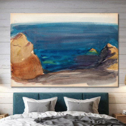 Schizzo Del Paesaggio Della Spiaggia Magnus Enckell mek58 quadro stampato su tela