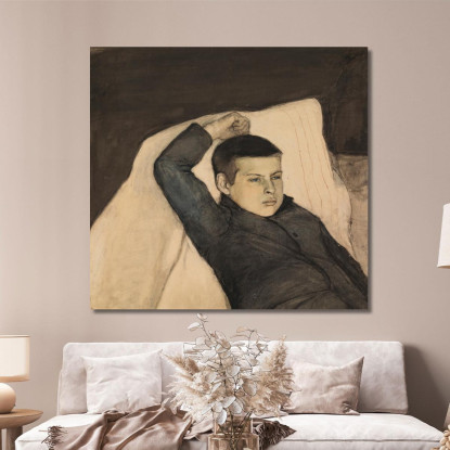Ragazzo Sdraiato Magnus Enckell mek60 quadro stampato su tela