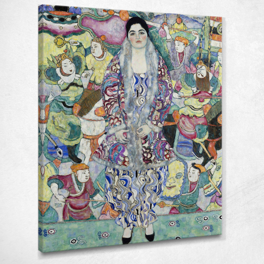 Ritratto Di Friederike Maria Birra Gustav Klimt kg95 quadro stampato su tela Ritratto Di Friederike Maria Birra Gustav Klimt kg95 quadro stampato su tela