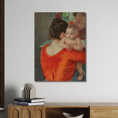 Il Piccolo Charles Guarda Oltre La Spalla Della Madre Mary Cassatt mcs7 quadro stampato su tela