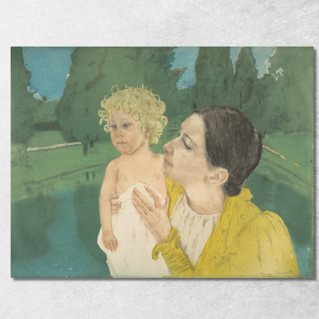 Vicino Allo Stagno Mary Cassatt mcs10 quadro stampato su tela Vicino Allo Stagno Mary Cassatt mcs10 quadro stampato su tela