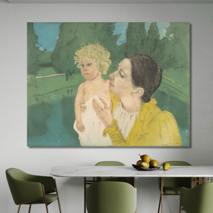 Vicino Allo Stagno Mary Cassatt mcs10 quadro stampato su tela