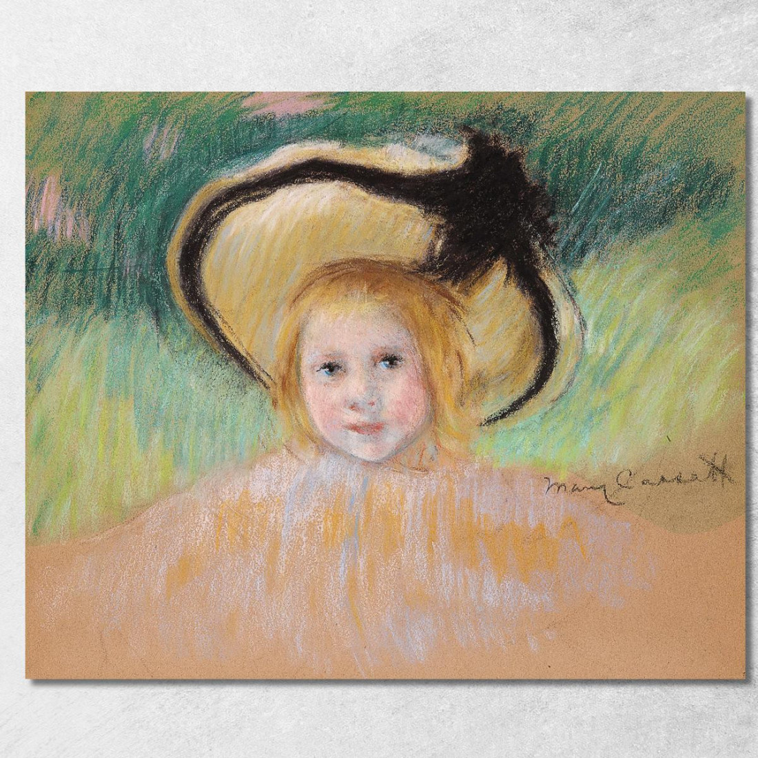 Ragazza Con Un Cappello Con Un Nastro Nero Mary Cassatt mcs20 quadro stampato su tela Ragazza Con Un Cappello Con Un Nastro Nero Mary Cassatt mcs20 quadro stampato su tela