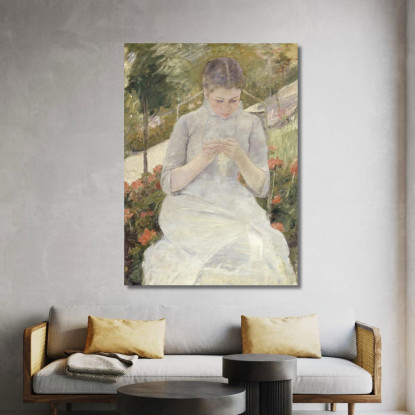 Ragazza Nel Giardino Mary Cassatt mcs21 quadro stampato su tela