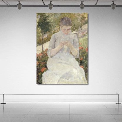 Ragazza Nel Giardino Mary Cassatt mcs21 quadro stampato su tela