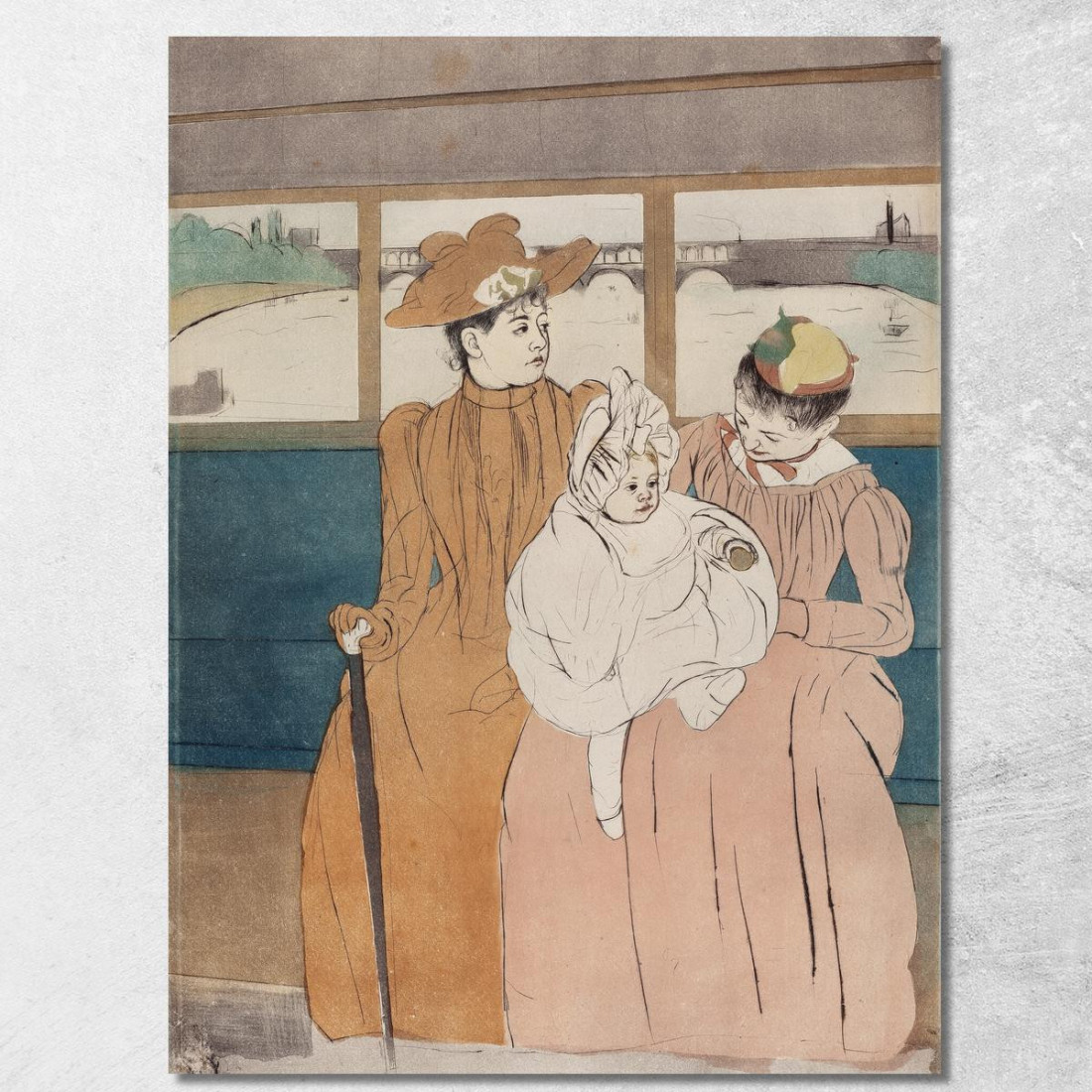 Nell'Autobus Mary Cassatt mcs24 quadro stampato su tela Nell'Autobus Mary Cassatt mcs24 quadro stampato su tela