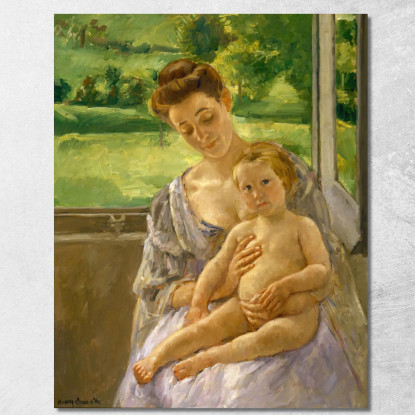 Madre E Figlio Nella Serra Mary Cassatt mcs32 quadro stampato su tela