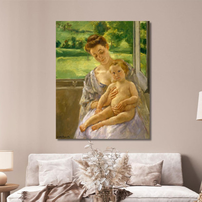 Madre E Figlio Nella Serra Mary Cassatt mcs32 quadro stampato su tela