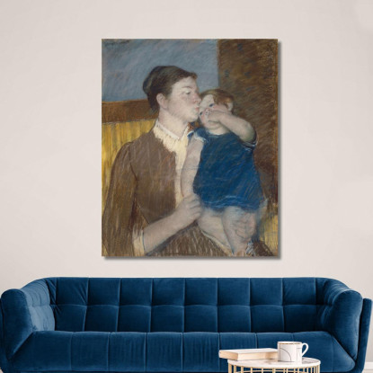 Bacio Della Buonanotte Della Mamma Mary Cassatt mcs34 quadro stampato su tela