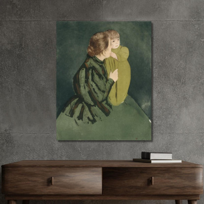 Madre Contadina E Bambino Mary Cassatt mcs37 quadro stampato su tela