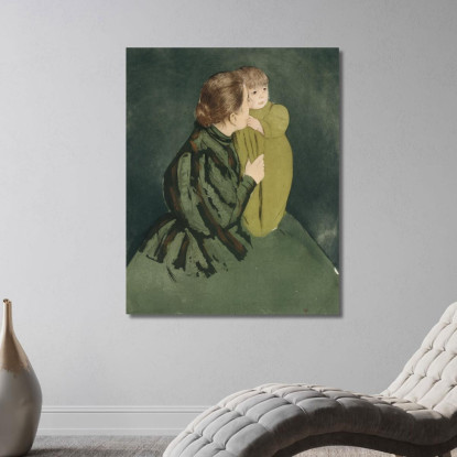 Madre Contadina E Bambino Mary Cassatt mcs37 quadro stampato su tela