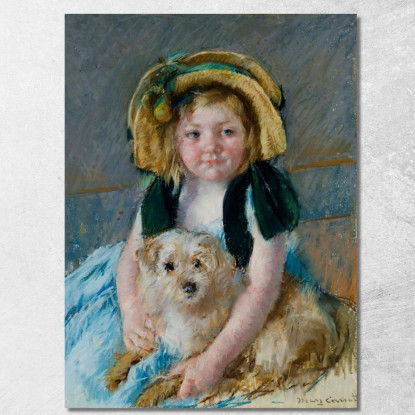 Sara Con Il Suo Cane Mary Cassatt mcs42 quadro stampato su tela