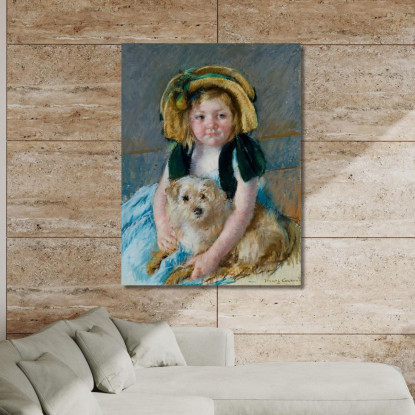 Sara Con Il Suo Cane Mary Cassatt mcs42 quadro stampato su tela