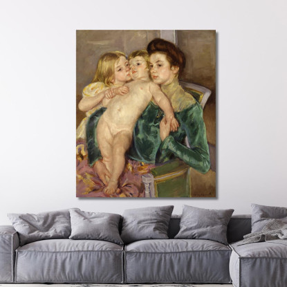 La Carezza Mary Cassatt mcs52 quadro stampato su tela