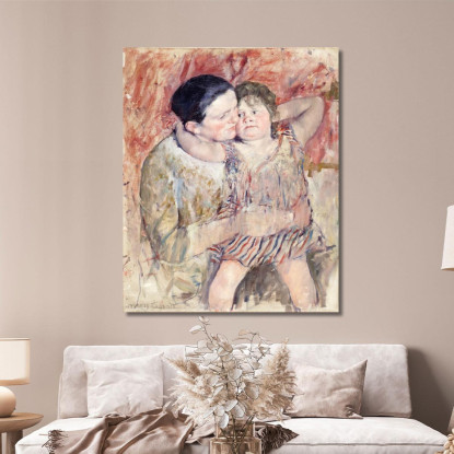 Donna E Bambino Mary Cassatt mcs60 quadro stampato su tela