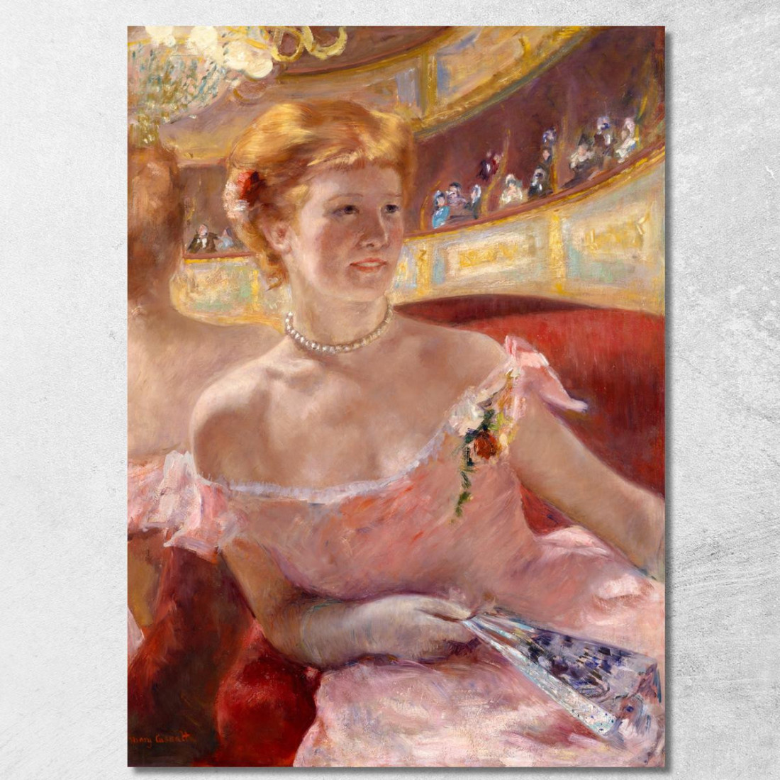 Donna Con Collana Di Perle In Un Loggione Mary Cassatt mcs64 quadro stampato su tela Donna Con Collana Di Perle In Un Loggione Mary Cassatt mcs64 quadro stampato su tela