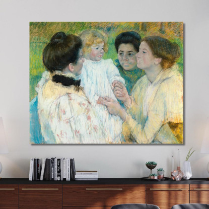 Donne Che Ammirano Un Bambino Mary Cassatt mcs66 quadro stampato su tela