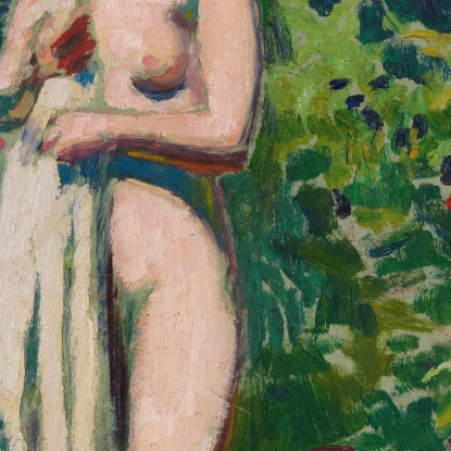 Ninfa Nuda Del Fiore Al Drappeggio In Giardino Maurice Denis mdn47 quadro stampato su tela