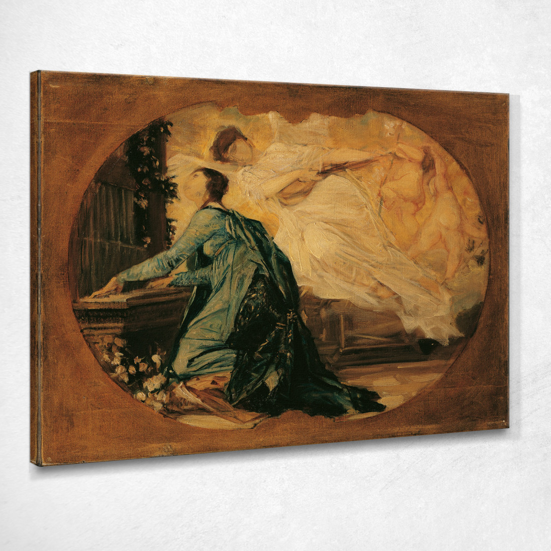 Allegoria Dell'Organista Della Musica Sacra Gustav Klimt kg116 quadro stampato su tela Allegoria Dell'Organista Della Musica Sacra Gustav Klimt kg116 quadro stampato su tela