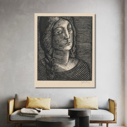 Testa Di Donna Con Lunghe Trecce Mikuláš Galanda mgl44 quadro stampato su tela
