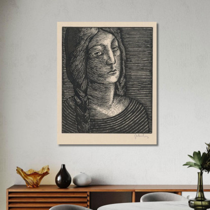 Testa Di Donna Con Lunghe Trecce Mikuláš Galanda mgl44 quadro stampato su tela