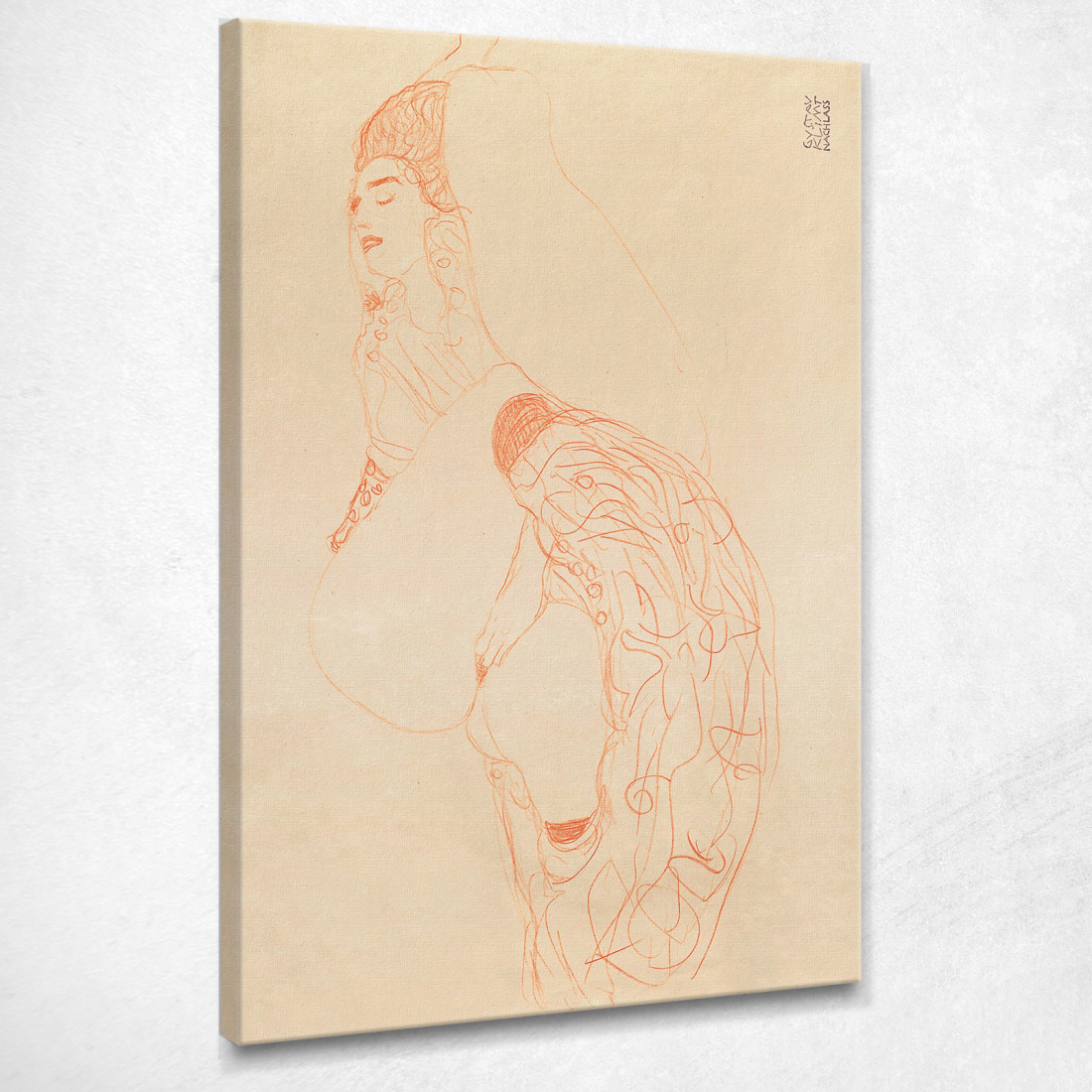 Masturbazione Seminuda Sdraiata Gustav Klimt kg126 quadro stampato su tela Masturbazione Seminuda Sdraiata Gustav Klimt kg126 quadro stampato su tela