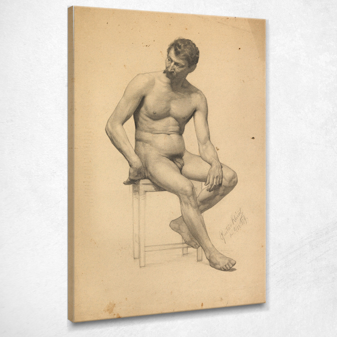 Nudo Maschile Seduto Gustav Klimt kg134 quadro stampato su tela Nudo Maschile Seduto Gustav Klimt kg134 quadro stampato su tela