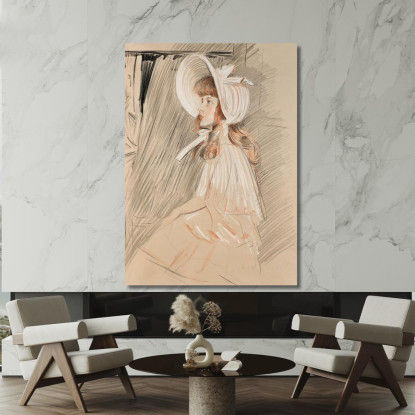 Bambina Che Osserva In Su Paul César Helleu pch8 quadro stampato su tela