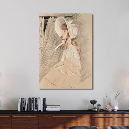 Bambina Che Osserva In Su Paul César Helleu pch8 quadro stampato su tela
