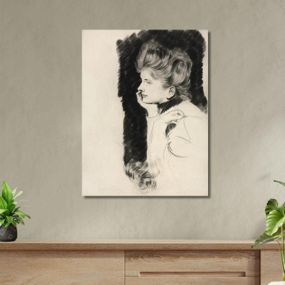 Testa Di Donna Paul César Helleu pch11 quadro stampato su tela